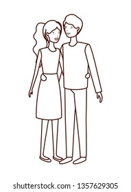 young couple avatar character