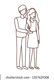 young couple avatar character