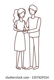young couple avatar character