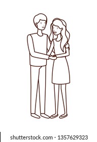 young couple avatar character