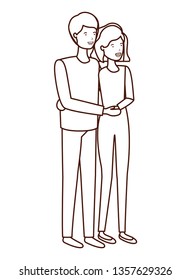 young couple avatar character