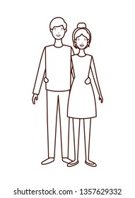 young couple avatar character
