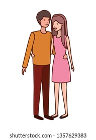 young couple avatar character