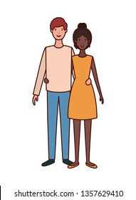 young couple avatar character