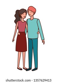 young couple avatar character