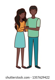 young couple avatar character