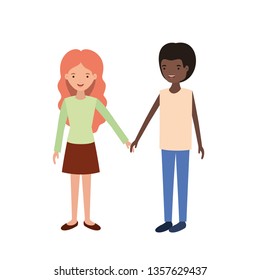 young couple avatar character