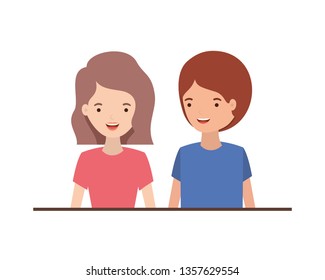 young couple avatar character