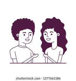 young couple avatar character