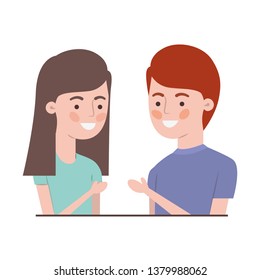 young couple avatar character