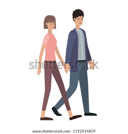 young couple avatar character