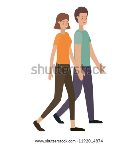 young couple avatar character