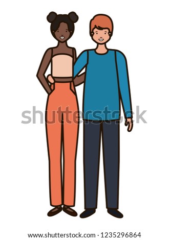 young couple avatar character