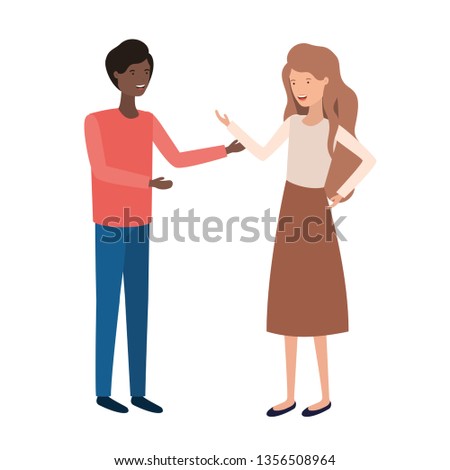 young couple avatar character