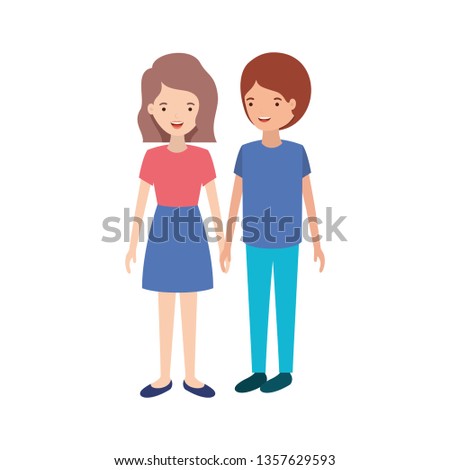 young couple avatar character