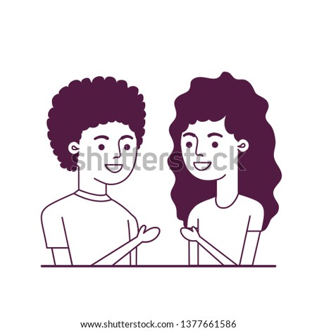young couple avatar character