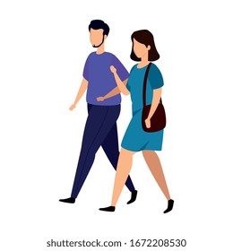 diseño de ilustración vectorial de icono de avatar de pareja joven