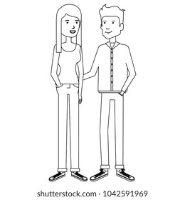 young couple avatars characters