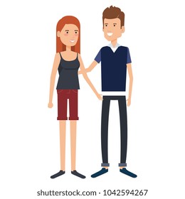 young couple avatars characters