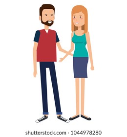 young couple avatars characters