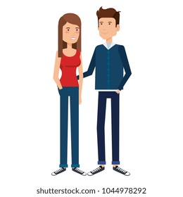 young couple avatars characters