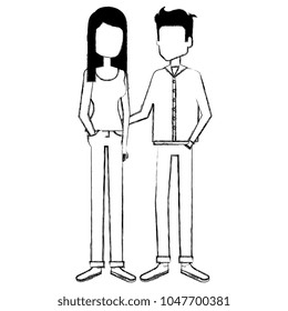 young couple avatars characters