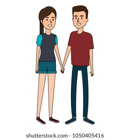 young couple avatars characters