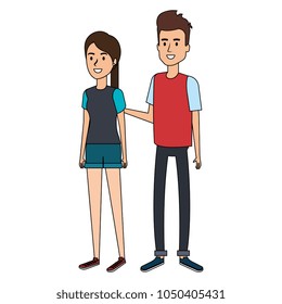 young couple avatars characters