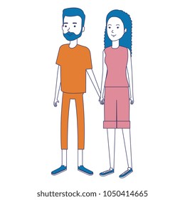 young couple avatars characters