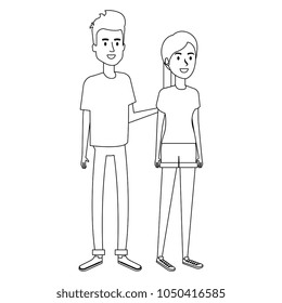 young couple avatars characters