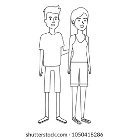 young couple avatars characters