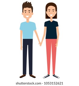 young couple avatars characters