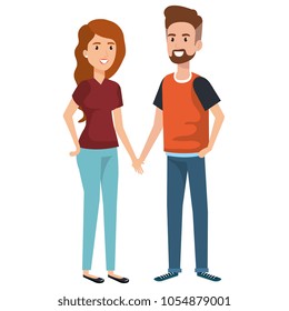 young couple avatars characters