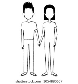 young couple avatars characters