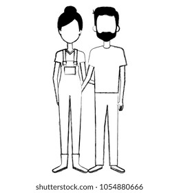 young couple avatars characters