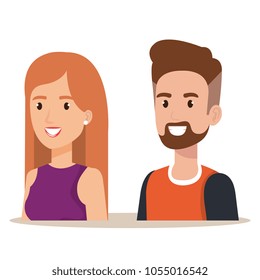 young couple avatars characters