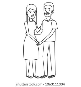 young couple avatars characters
