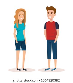 young couple avatars characters