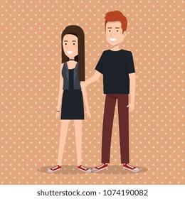 young couple avatars characters