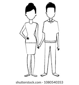 young couple avatars characters