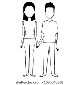 young couple avatars characters