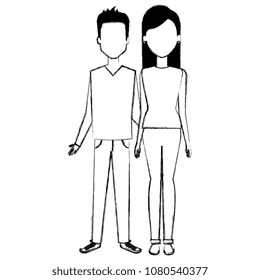 young couple avatars characters