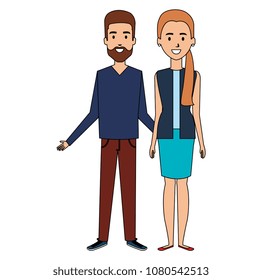 young couple avatars characters