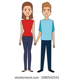 young couple avatars characters