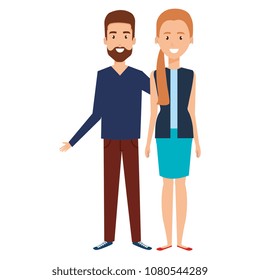 young couple avatars characters