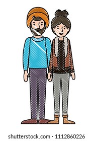 young couple avatars characters