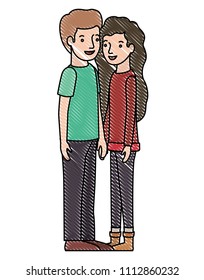 young couple avatars characters