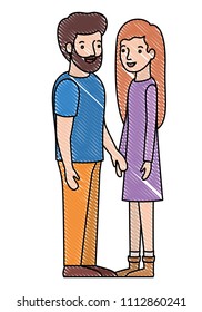 young couple avatars characters