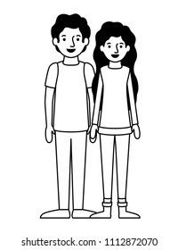 young couple avatars characters