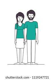 young couple avatars characters